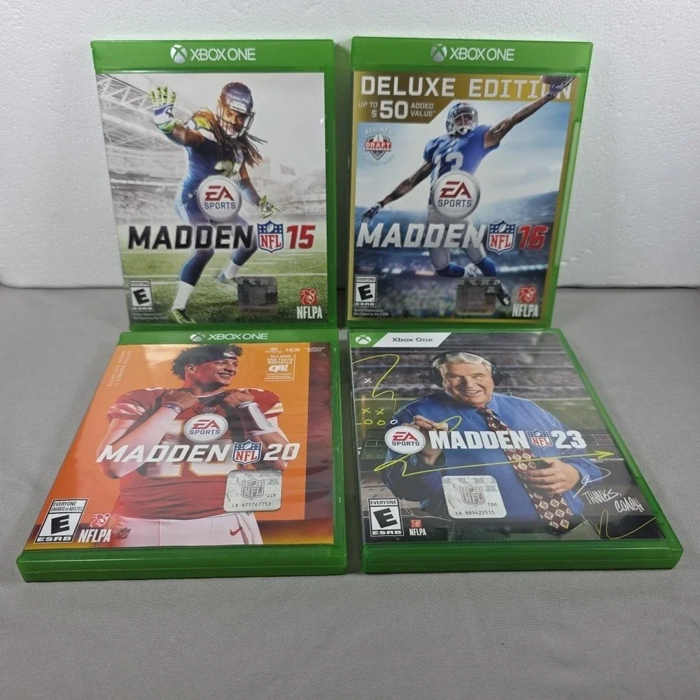 Lot Of 4 Xbox One Madden NFL Football Video Games 15, 16, 20, 23 Bundle